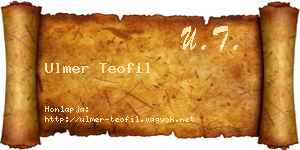 Ulmer Teofil névjegykártya
